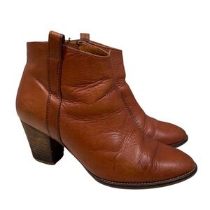 Madewell Western Leather Brown Ankle Booties Size 6 1/2 $198